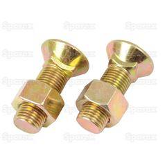 Болт 7 / 16UNFx40, 8.8 с квадратным подголовком + гайка (Комплект 2шт)