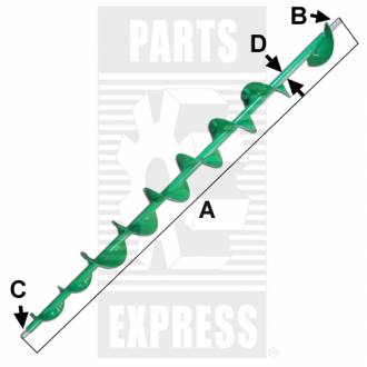 Шнек поперечный задний зернового бункера (AXE18082), JD9670STS/9880STS