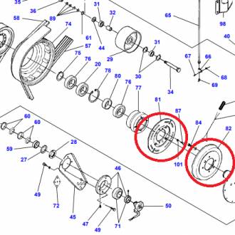 Магніт бітера і вигузки в зборі D45060200 + D45060300